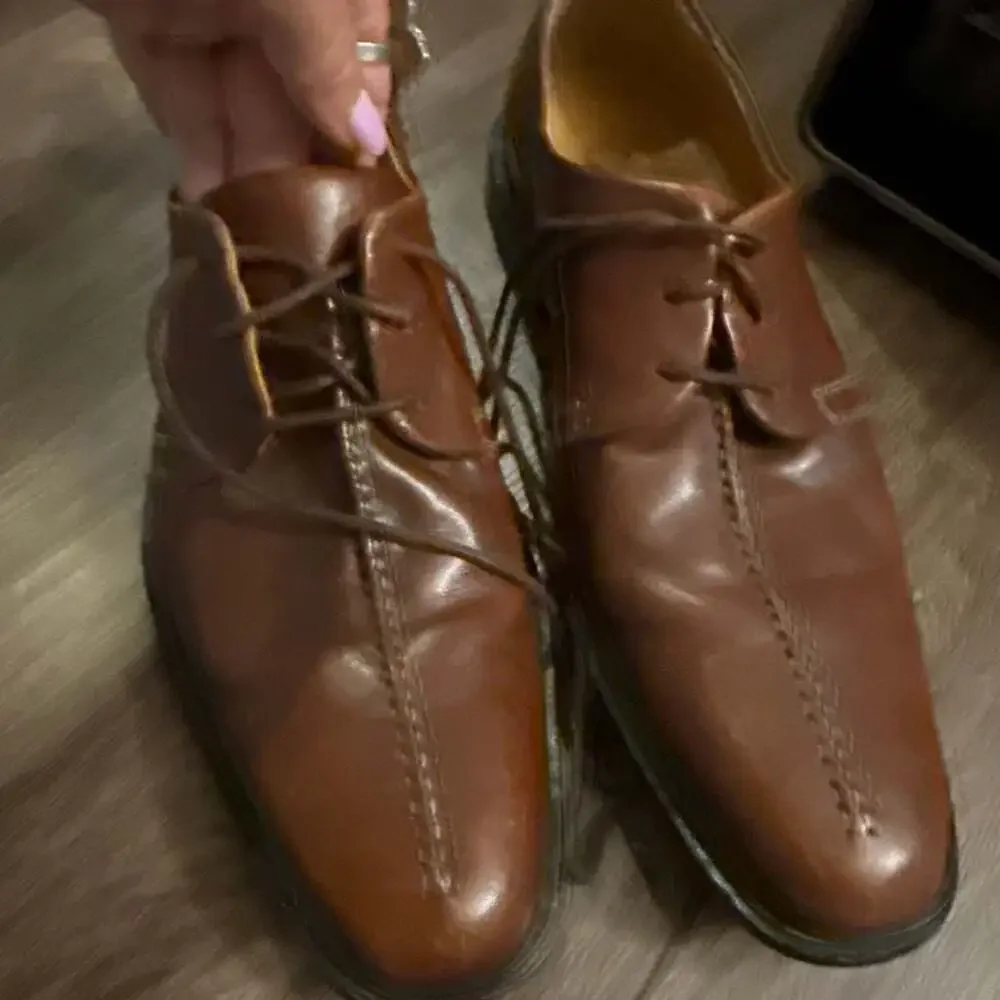 Cole Haan Beckett Brown Leather Split Toe Lace-Up Dress Oxfords
